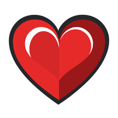 Modern Red Heart Illustration, Pop Art Style