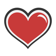 Minimalist Red Heart, Pop Art Illustration