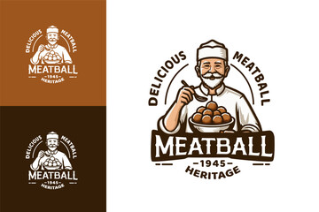 Meatball Heritage Delicious Traditional Recipe Logo