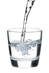 water splashing from glass isolated on white background. Ai Generated Images