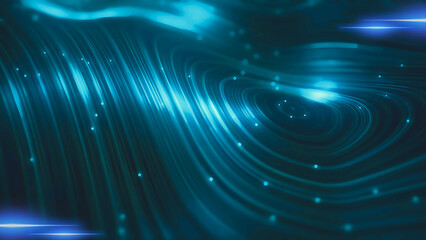 Modern Turquoise Blue Black Digital Art for Jamboard