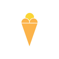 Simple ice cream cone graphic design element