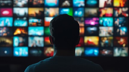 modern digital interface of a movie streaming platform with thumbnails