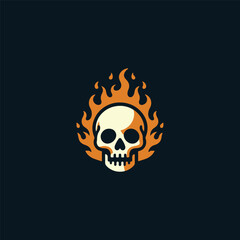 Skull burning logo