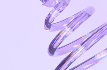 3d Glass fluid abstract shape, futuristic modern banner design, liquid purple stylized background illustration