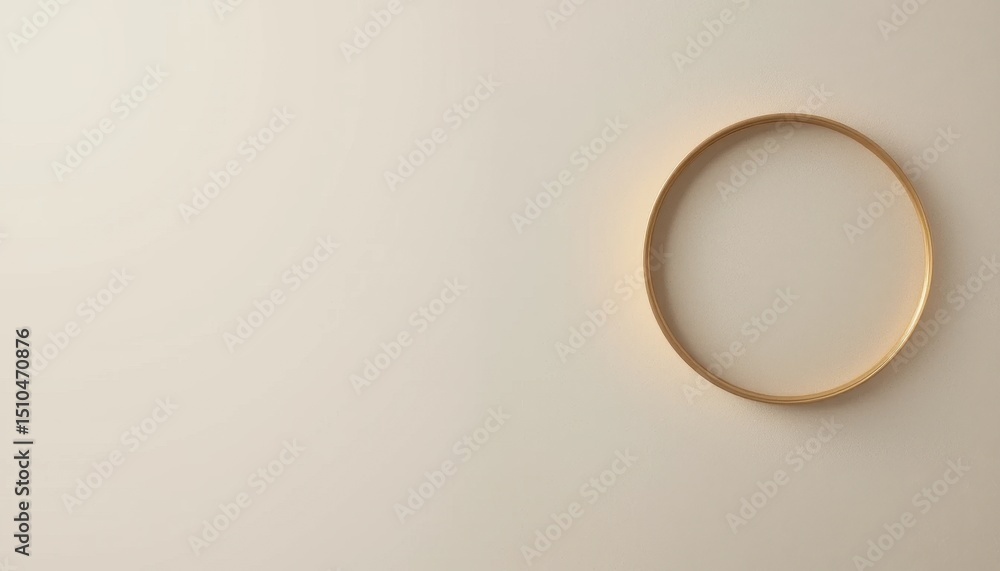 Poster elegant minimalist beige background with golden circle high-resolution image perfect for design proj