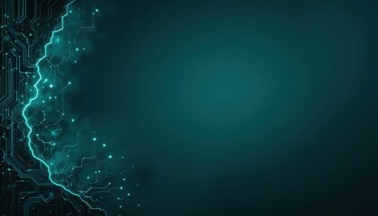 Glowing Circuit Vine Futuristic Organic Teal Background - 4K Abstract Art