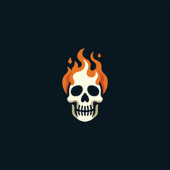 Skull burning logo