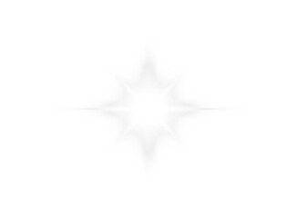Bright white star light with rays isolated on transparent background png perfect for overlays and effects graphics