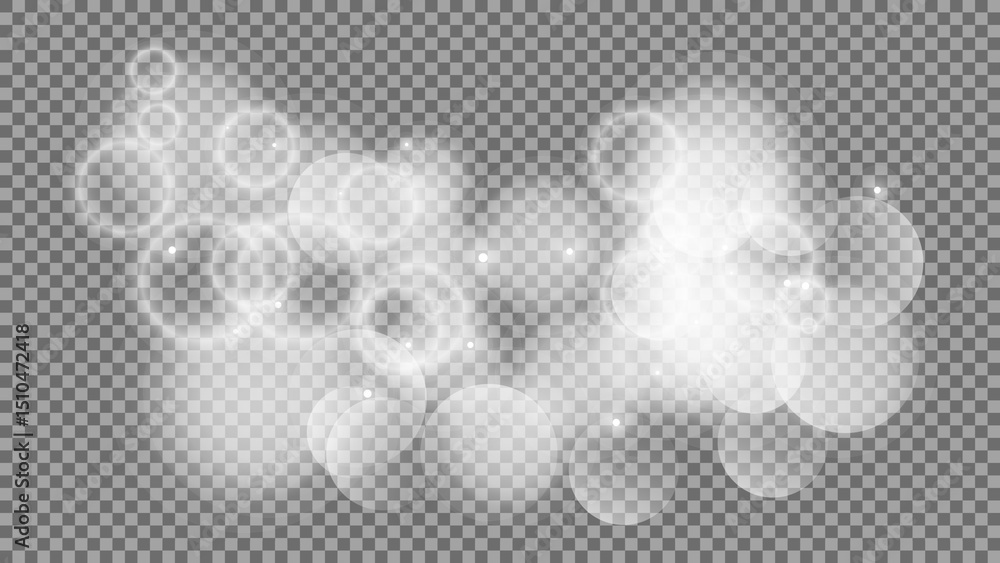 Poster bokeh circles on transparent background