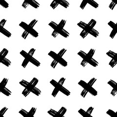 Fototapeta premium Seamless pattern with hand drawn cross symbols