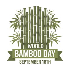 Naklejka premium World Bamboo Day, 18 September, bamboo day stock illustration, vector illustration, banner, post, ads design