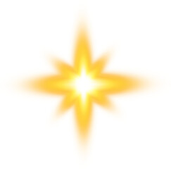 Golden light burst effect isolated on transparent background png file for graphic design and decoration