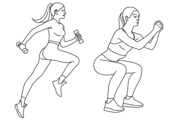 fitness sport healthy lifestyle girl with dumbbells