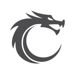Powerful dragon head logo design circular shape