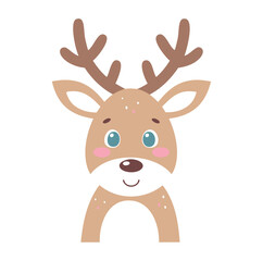 Adorable cartoon reindeer christmas festive design