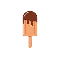 Delicious chocolate covered ice cream popsicle summer treat