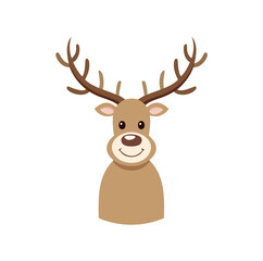 Happy reindeer christmas cartoon illustration