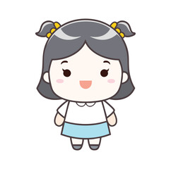 Adorable cartoon girl happy smiling cute child