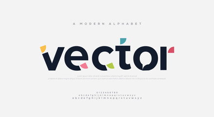 Modern abstract digital alphabet font. Minimal technology typography, Creative urban sport fashion futuristic font and with numbers. vector illustration
