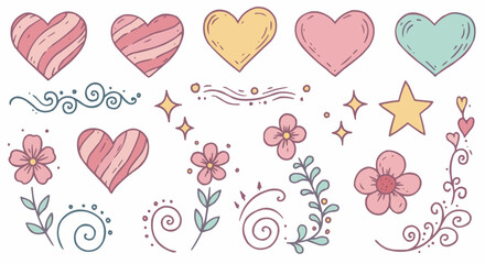 Fototapeta premium Pink vector hearts pattern for Valentine's Day celebration card design