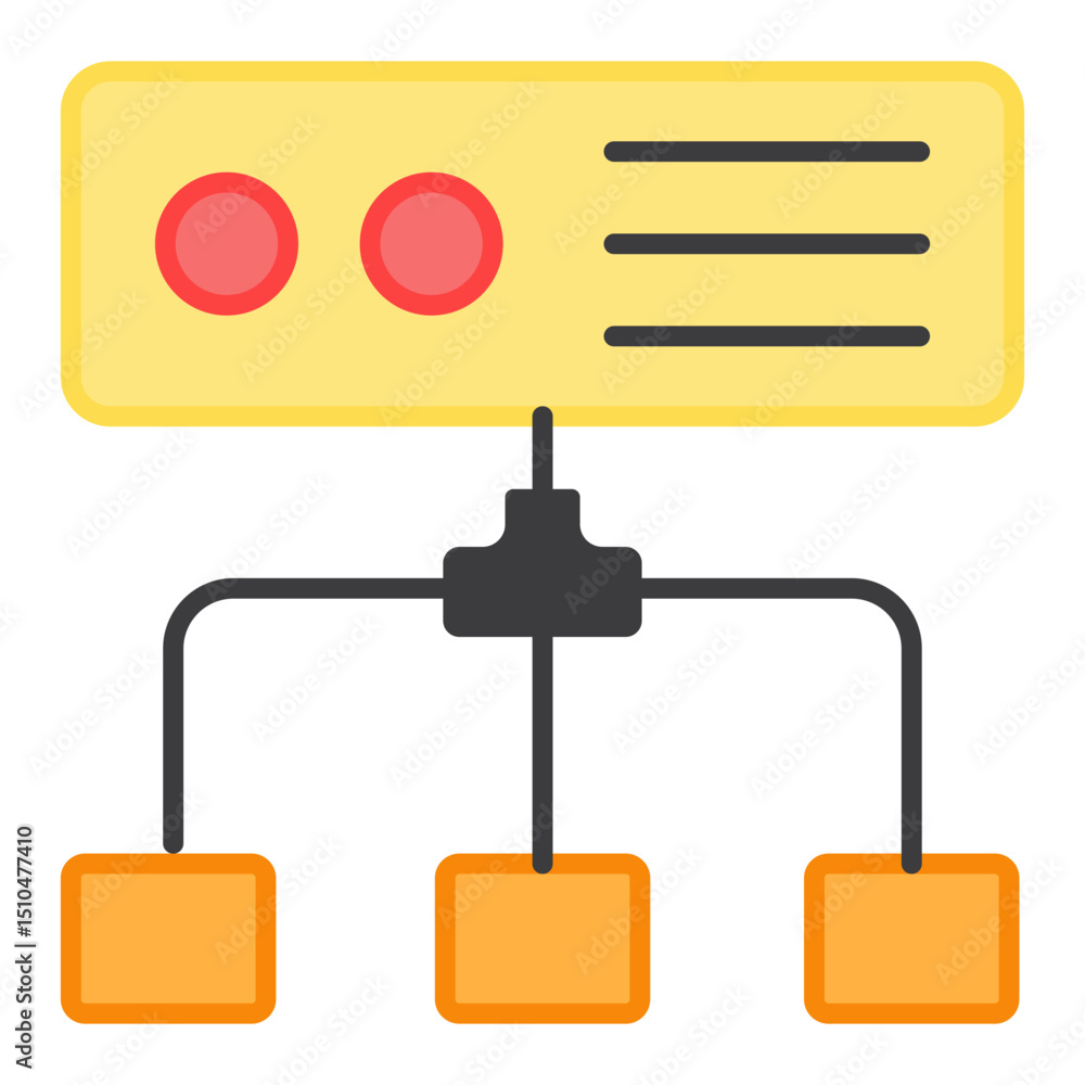 Poster network server system data connection technology illustration