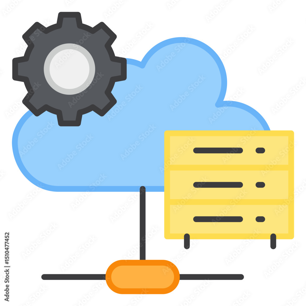 Aufkleber cloud server configuration network data center technology illustration