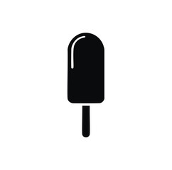 Simple black ice cream bar popsicle icon graphic