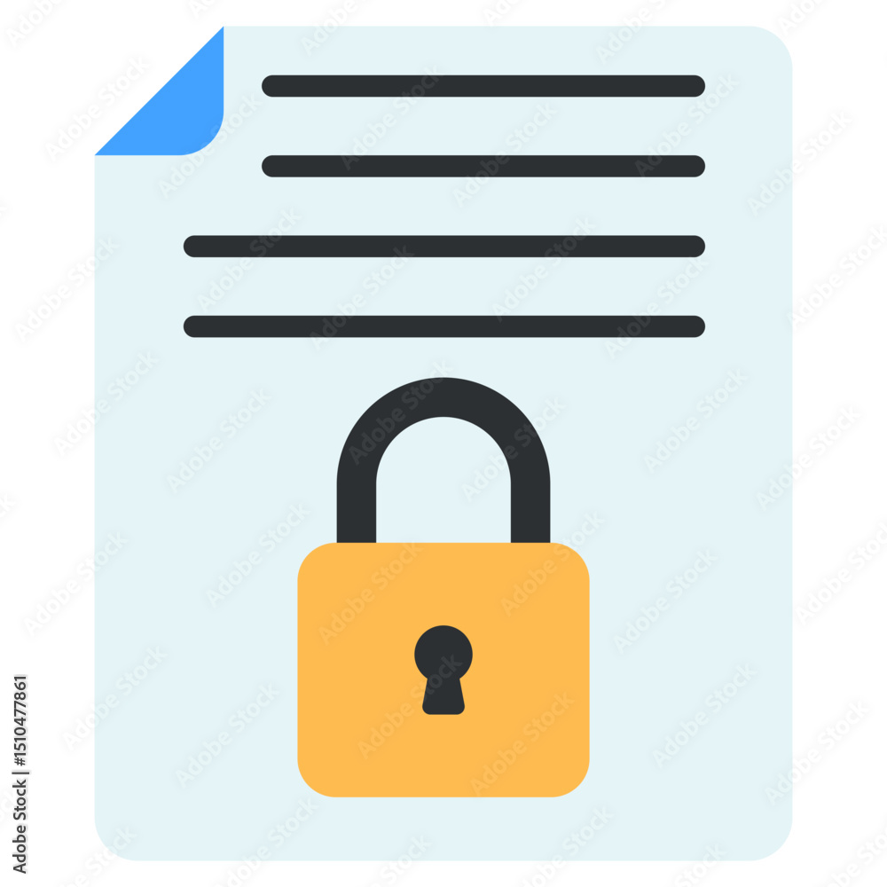 Poster secure document icon protected data privacy confidentiality symbol