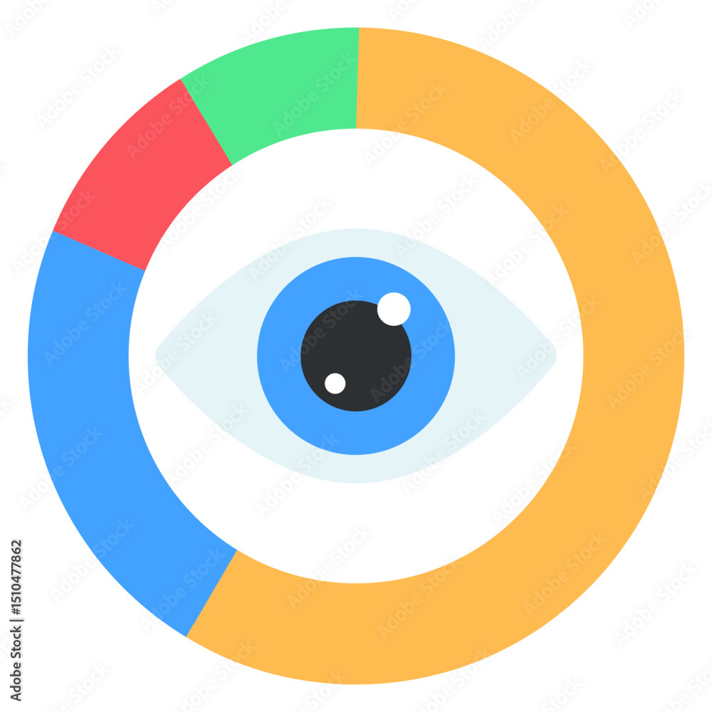 Poster eye-catching data visualization circular infographic with segments