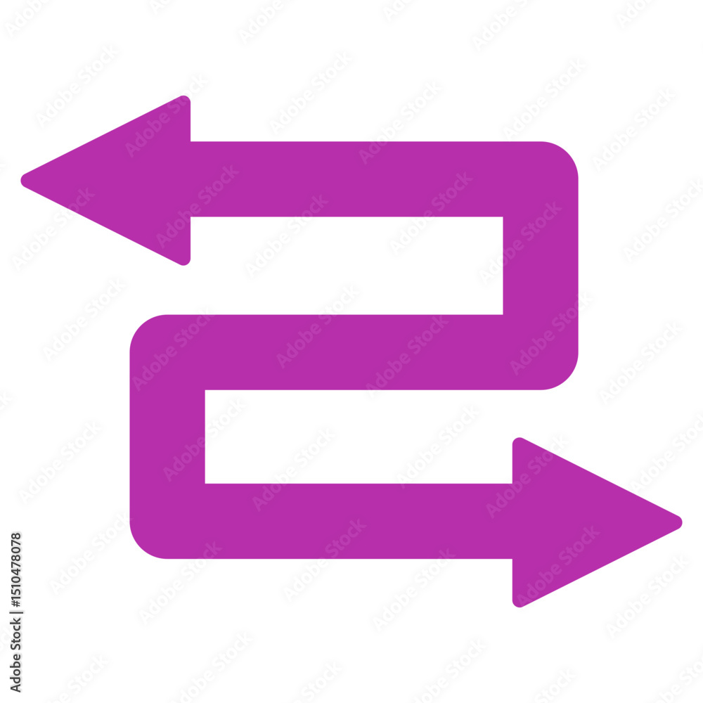 Poster purple zigzag arrows indicating intertwined pathways or data exchange