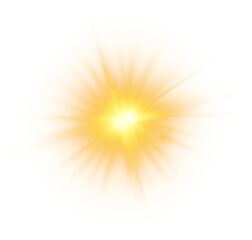Obraz premium Golden sun flare burst glowing star isolated on transparent background for graphic design png