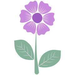 purple pastel flowers elements for decoration on transparent background