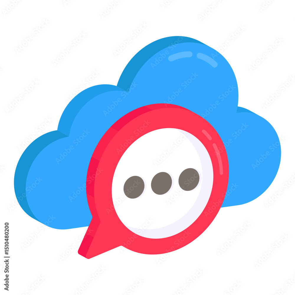 Aufkleber cloud computing communication secure data transfer chat icon