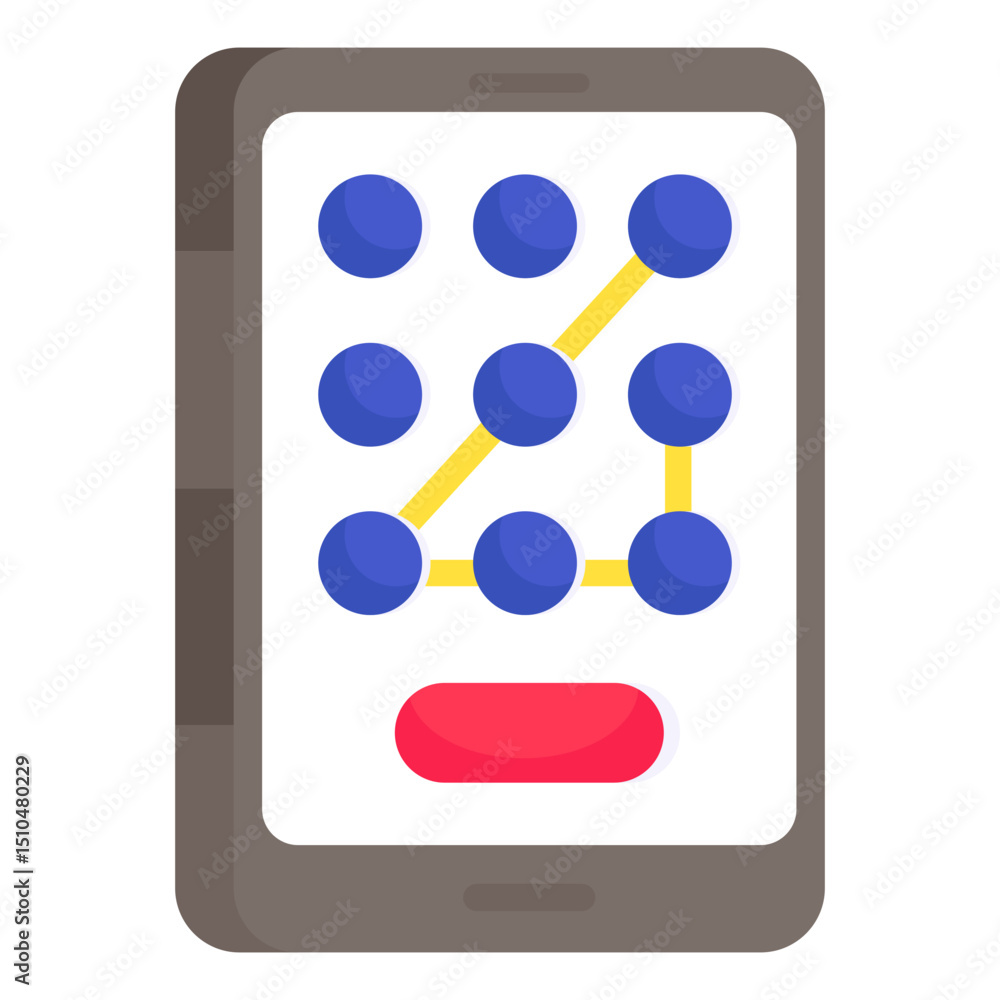 Poster smartphone security pattern lock screen interface graphic