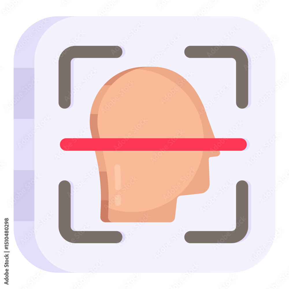 Aufkleber facial recognition scan interface app security technology