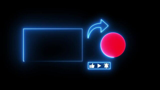 neon end screen. Subscribe button and outro for gaming and video channels Youtube End screen Outro Card subscribe to my channel