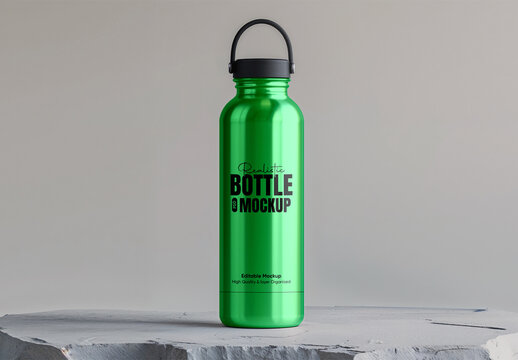 Metal Water Bottle Mockup