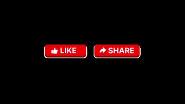 Like share sicker animation motion graphic with green screen Background. High resolution, Ultra High Definition, 4k video