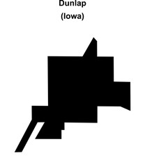 Dunlap (Iowa) blank outline map