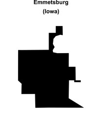 Obraz premium Emmetsburg (Iowa) blank outline map