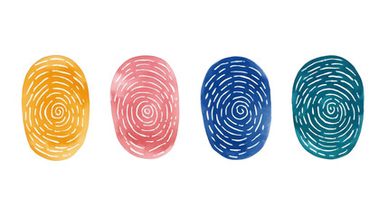 Colorful fingerprint designs vibrant hues, showcasing unique patterns and textures. These artistic representations evoke creativity