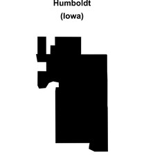 Obraz premium Humboldt (Iowa) blank outline map