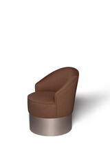 Modern brown armchair with metallic base isolated on white background. Please see some similar pictures from my portfolio