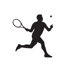 Tennis player silhouette vector illustration sports game competition