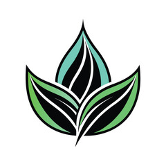 Abstract Leaf Logo on White Background 