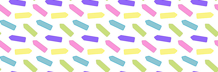 children's textile pattern for schoolchild stickers bookmarks on white background