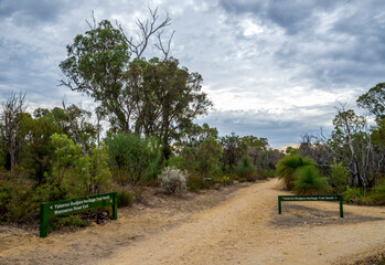 Crossroad at Yaberoo Budjara Heritage Trail with North and South Direction Signs, Perth, Australia, 18 April 2020