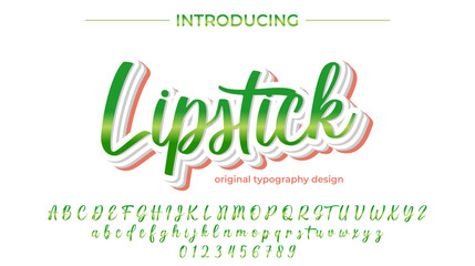 Lipstick Font Stylish brush painted an uppercase vector letters, alphabet, typeface