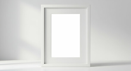 Blank white picture frame mockup minimalist design clean modern interior decor art gallery wall poster presentation template